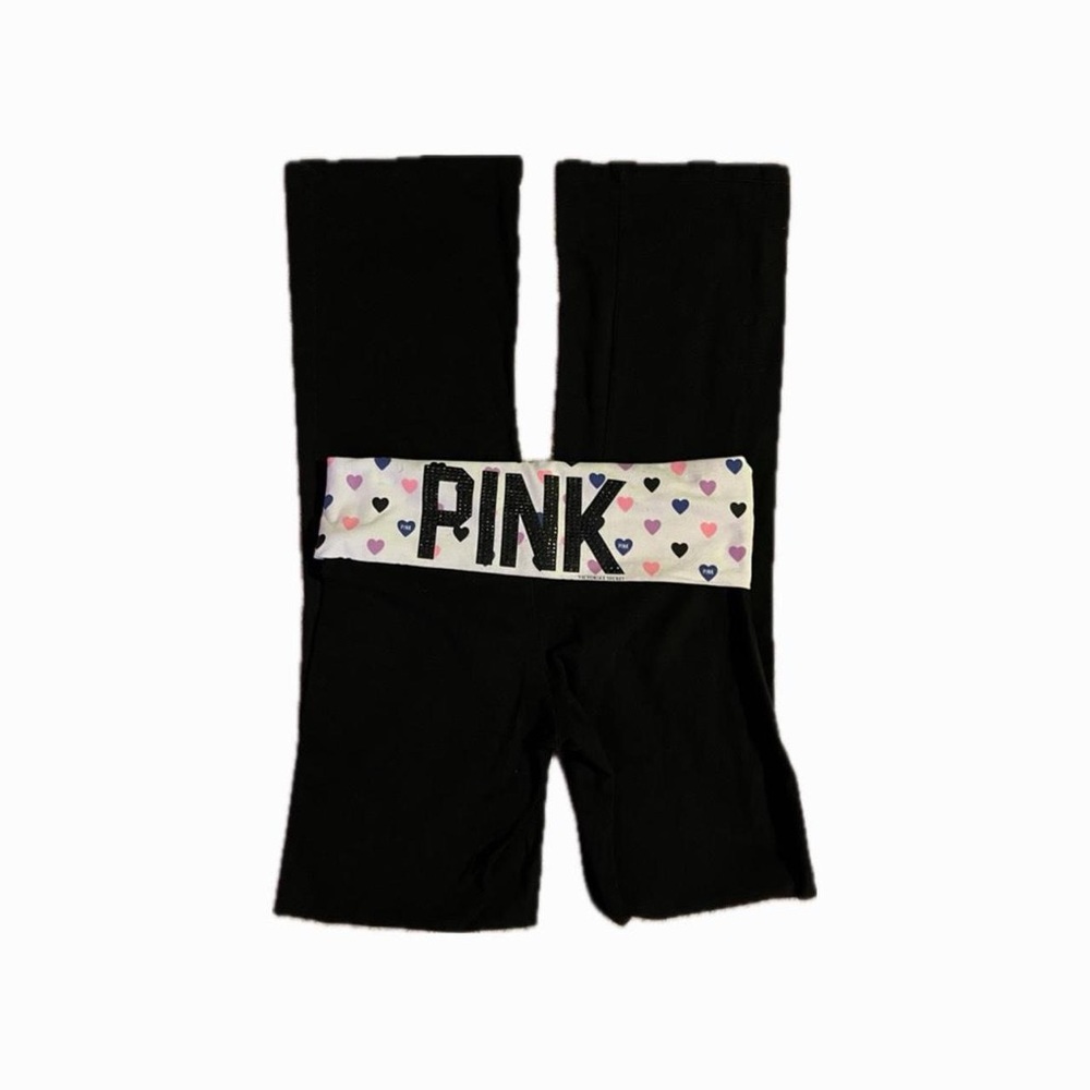 rare y2k VS PINK fold over flared yoga pants